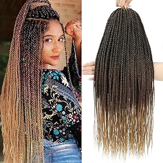 Senegalese Twist Crochet Hair for Black Women 22 Inch Pretwisted Crochet...