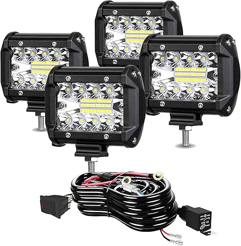 Miniatura 1 de TURBO SII Luces LED de 4 pulgadas 60 W triple fila Spot inundación Combo haz de luces de conducción Offroad luces antiniebla LED cubos luces Warnés