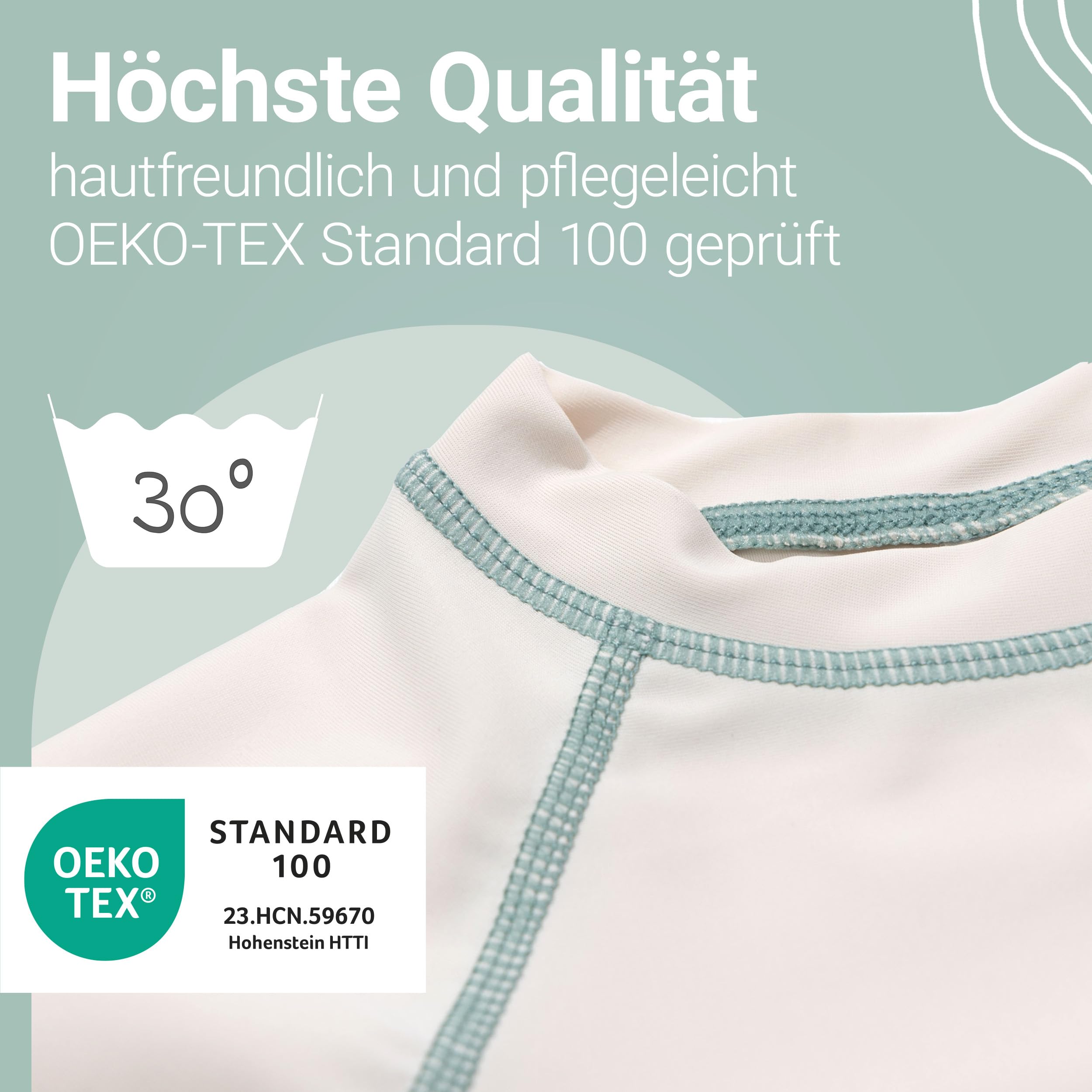 LaLoona Baby UV Schutz Shirt | Langarm Badeshirt mit UPF 80+ | UV Kleidung schnelltrocknend & Oeko-TEX Standard 100 geprüft