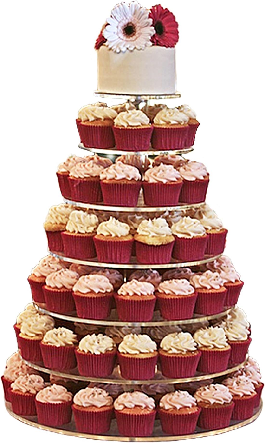 Jusalpha7 Tier Wedding Party Acrylic Round Cake Stand- Cupcake Stand Tower/Dessert Stand0 Pastry Serving Platter- Food Display Stand For Big Event 7R (Large 7 Tier)