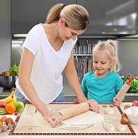 Vista 36 de Tapete de silicona, 28 x 20 pulgadas, extra grande, antiadherente, para hornear, con medición, tapete grueso reutilizable para mostrador de hojas