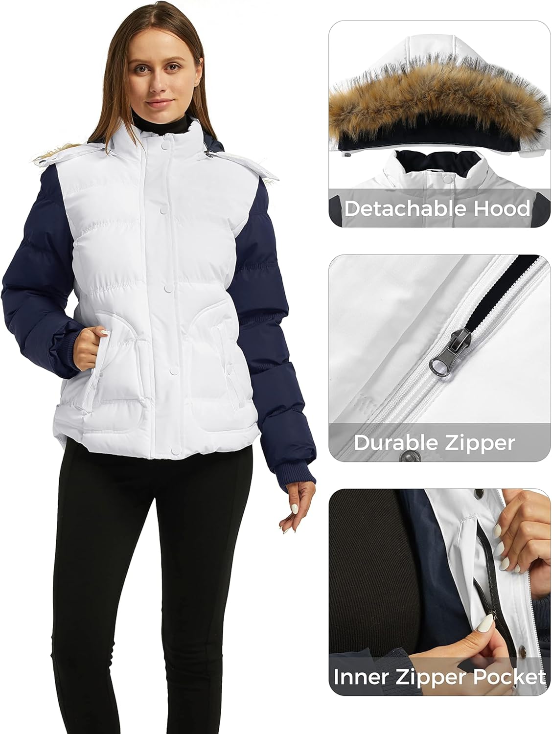 wantdo Women's Hooded Winter Coat Thicken Quilted Puffer Jacket Warm Parka - Image 6