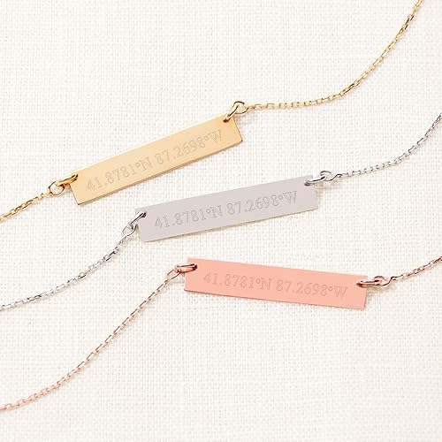 Miniatura 7 de Collar de plata de ley grabado personalizado para mujer (16 pulgadas con extensor de 2 pulgadas) Collar personalizado para mujer Regalo para novia