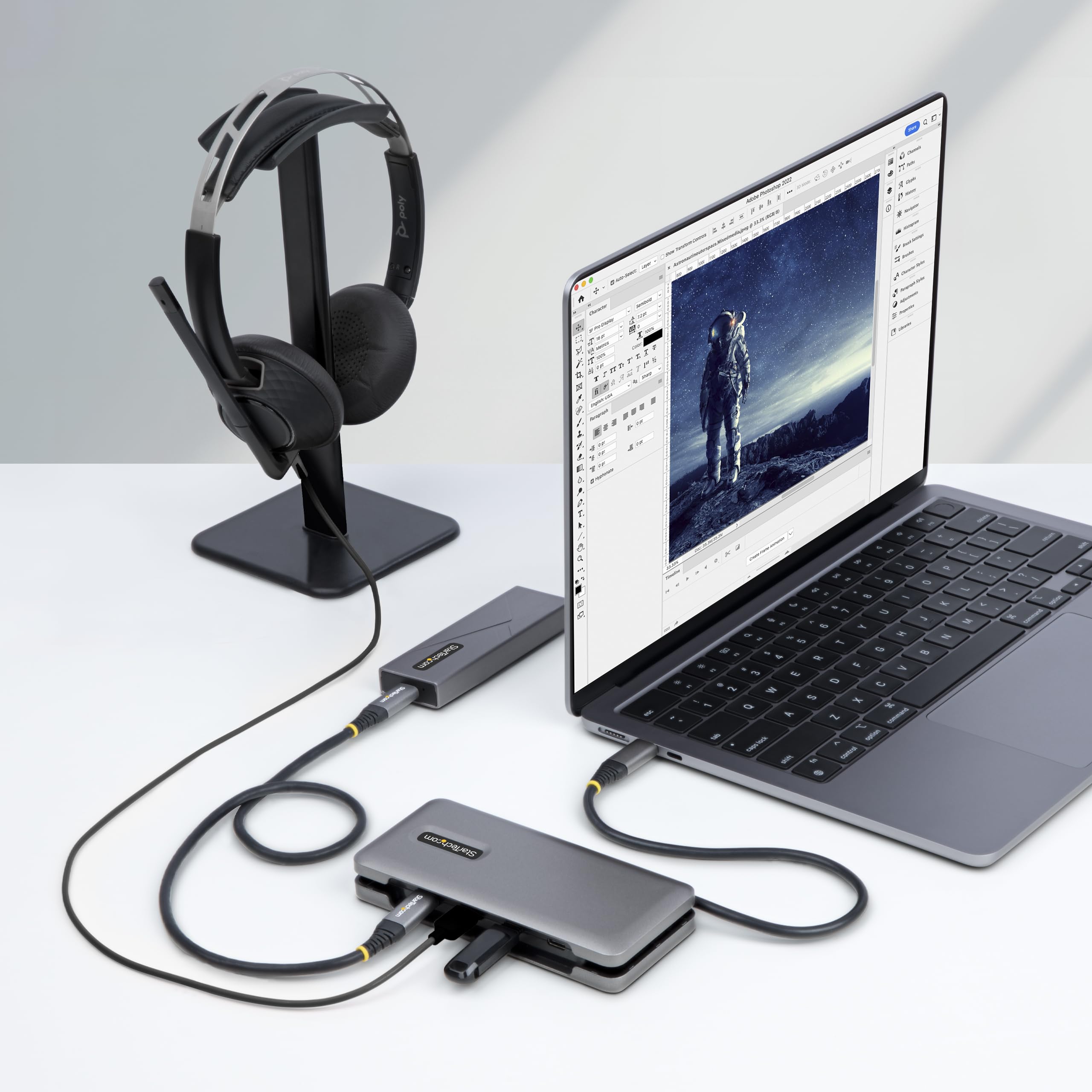 StarTech Hub USB-C 4 Porte 10Gbps con 4x USB-C, PD 100W (HB31CM4CPD3) | Portatile, Cavo Avvolgente da 32cm, Splitter USB-C