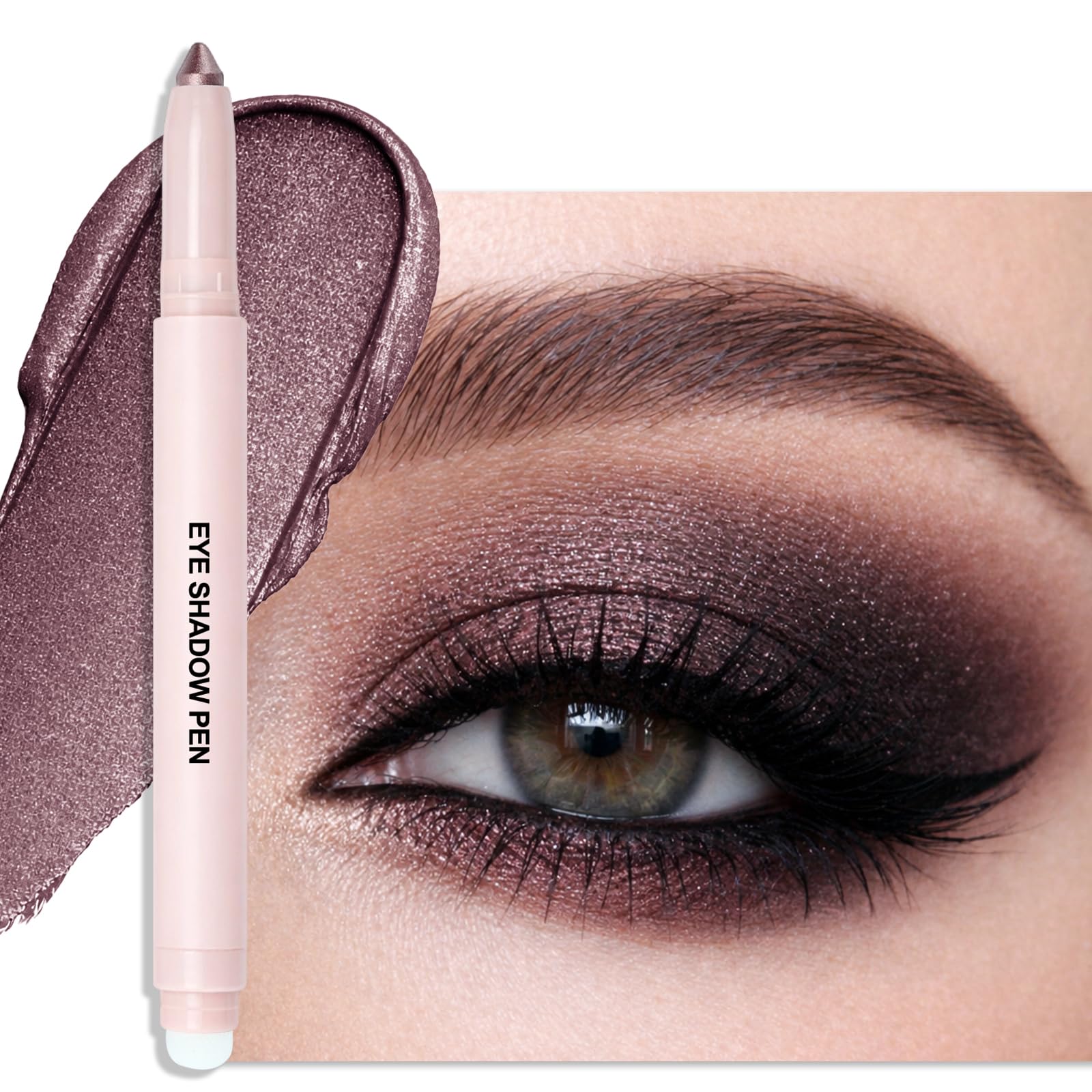 Erinde Plum Brown Eyeshadow Stick, Waterproof Shimmer Eye Shadow Sticks, Cream Eye Shadow Pencil Crayon, Buildable & Blendable Long-Lasting Eyeshadow for Women, Vegan & Cruelty-Free, B10 B10# Plum Brown