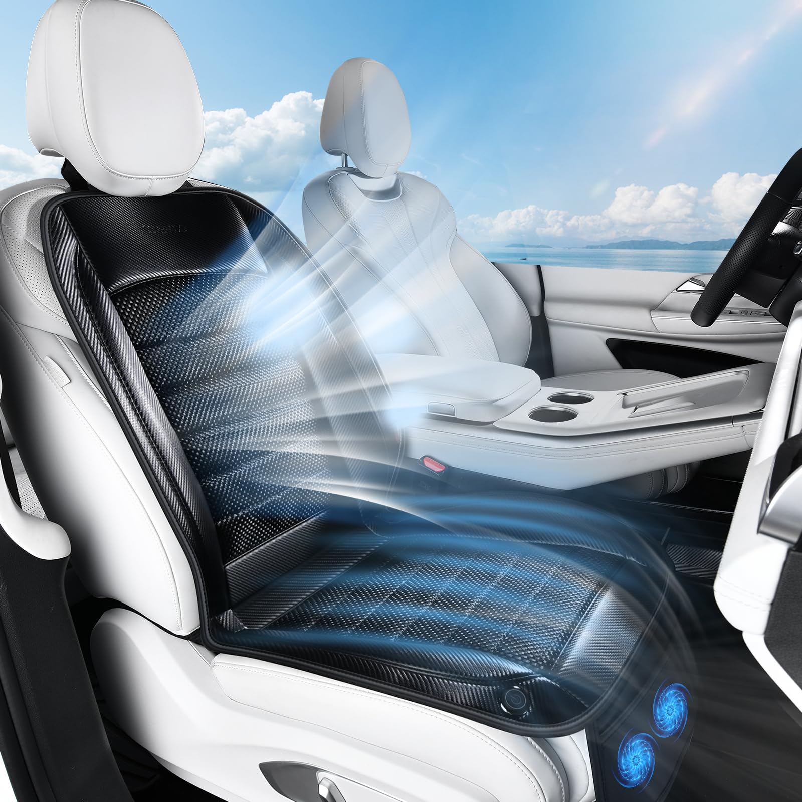 Coverado Cooling Car Seat Cover with 3-Speed Airflow