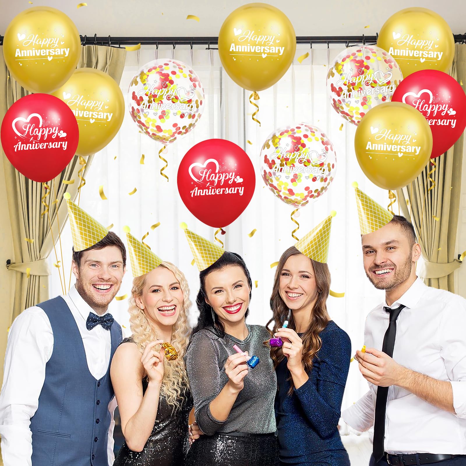 Painel De Aniversário Happy Anniversary Banner Backdrop Anniversary Party  Supplies Black Gold Photography Background For Wedding Anniversary Party  Birthday Party Decorations 210*150cm Vinyl I.453530699 Anniversary Decor, image size:1600x1600