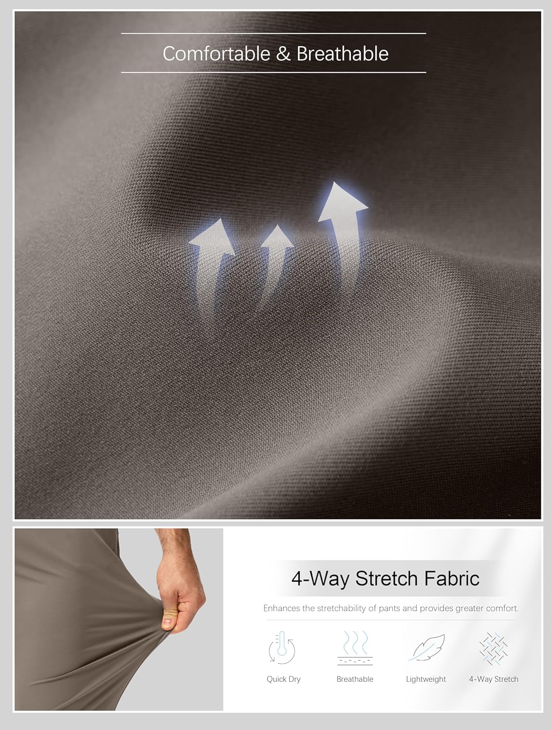 G Gradual Men's Stretch Golf Joggers with 3 Pockets Slim Fit Sweatpants Work Dress Casual Pants for Men with Belt Loops - Image 4