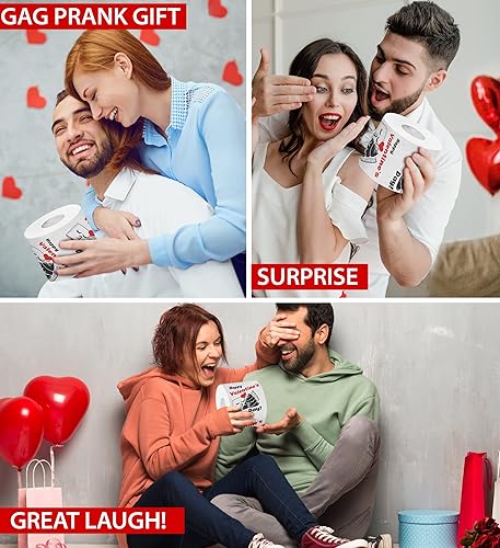Miniatura 4 de Printed TP Regalo de broma de papel higiénico impreso de Feliz San Valentín, divertido rollo de papel higiénico para San Valentín, decoración de