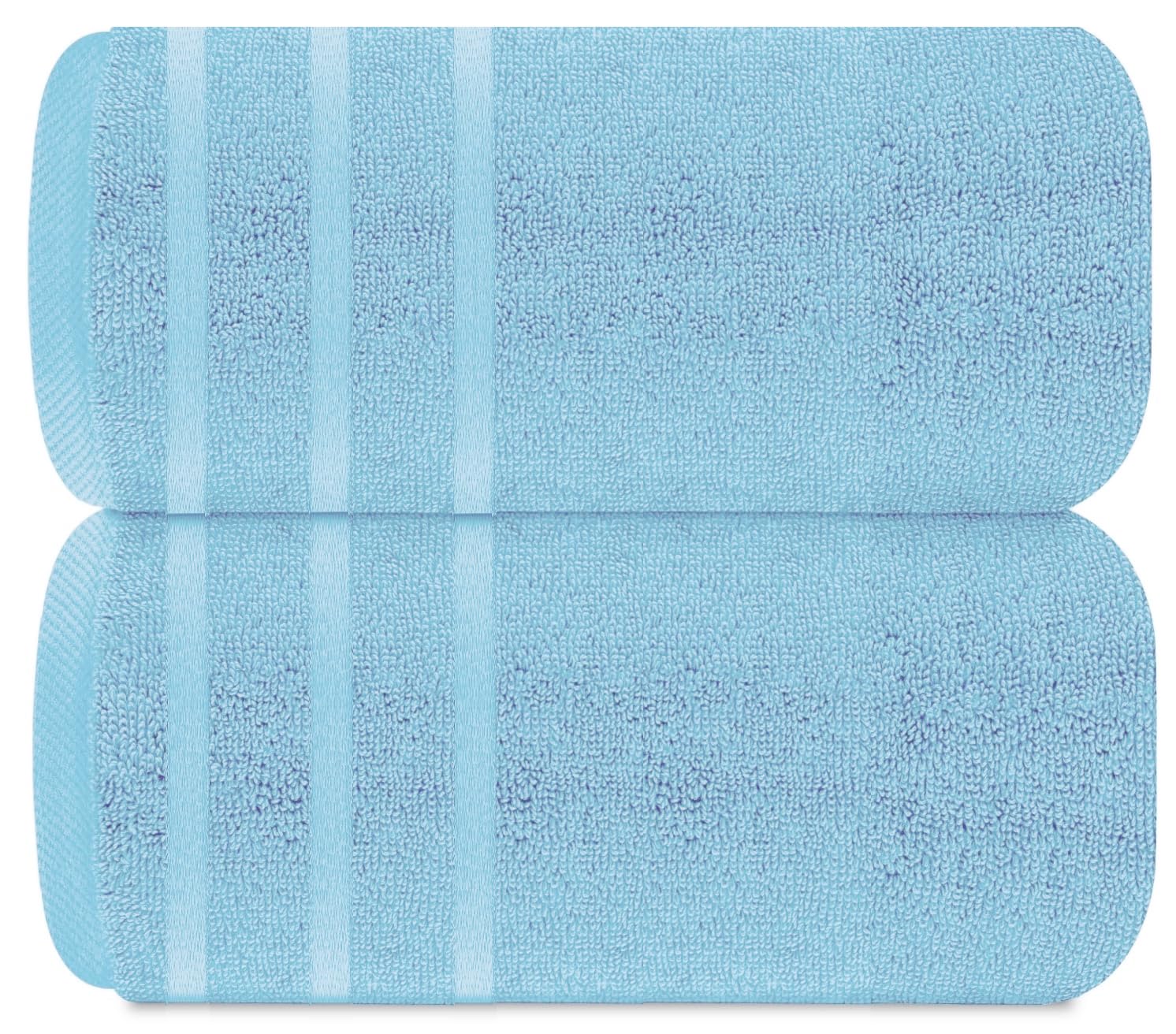 TEXTILESY Pack of 2 Super Jumbo Bath Sheet Premium 100% Egyptian Combed Cotton 100 x 200 cm-600 GSM Super Soft Large Bath Sheet Towels (Cotton, Sky Blue)