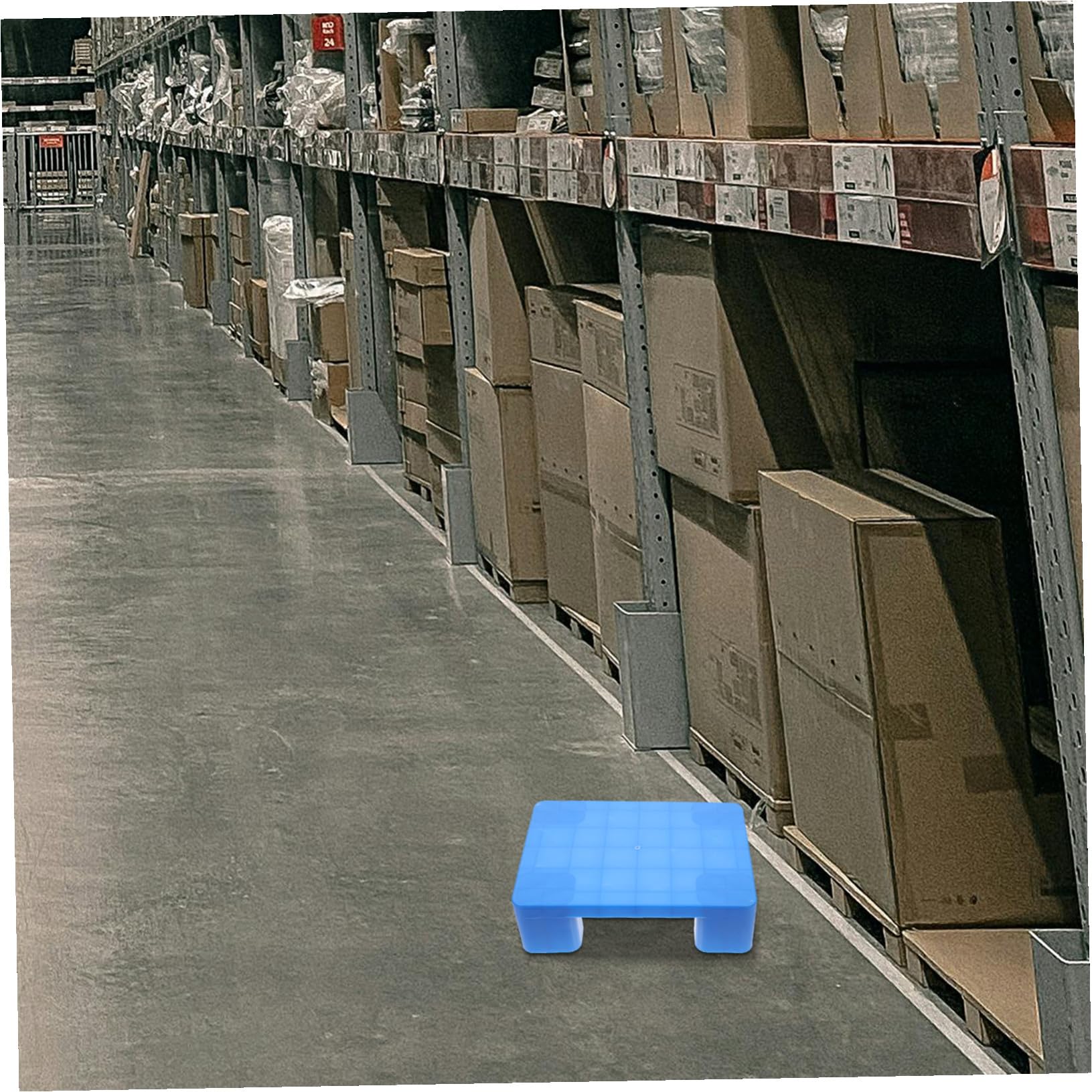 Pallet in Plastica Blu Abs, Griglia Versatile per Deposito | Piattaforma a Griglia, Uso Industriale e Garage, Installazione Semplice, Struttura Robusta e Portata Elevata