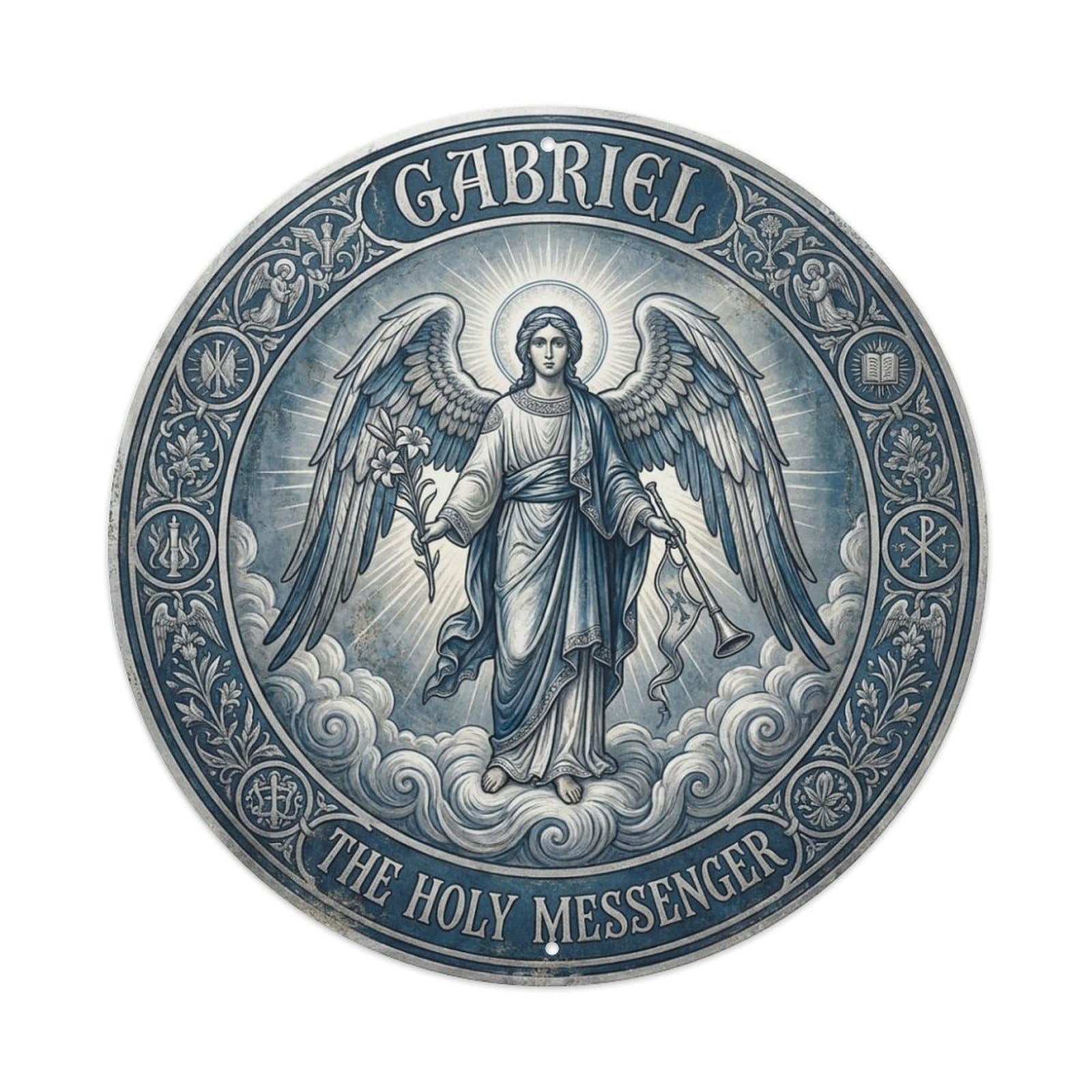 Annunciation Archangel Gabriel The Holy Messenger Metal Tin Sign