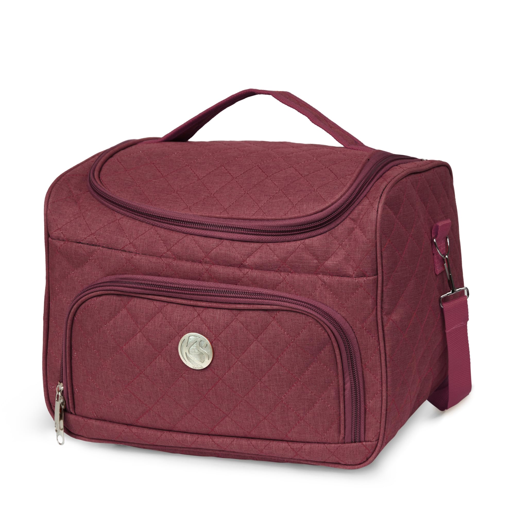 KINSTON – Vanity con Divisori Rimovibili – Beauty Case per Cosmetici con Scomparti e Manico, Organizer da Viaggio da Appendere, Borsa Portaoggetti – Grande Capacità