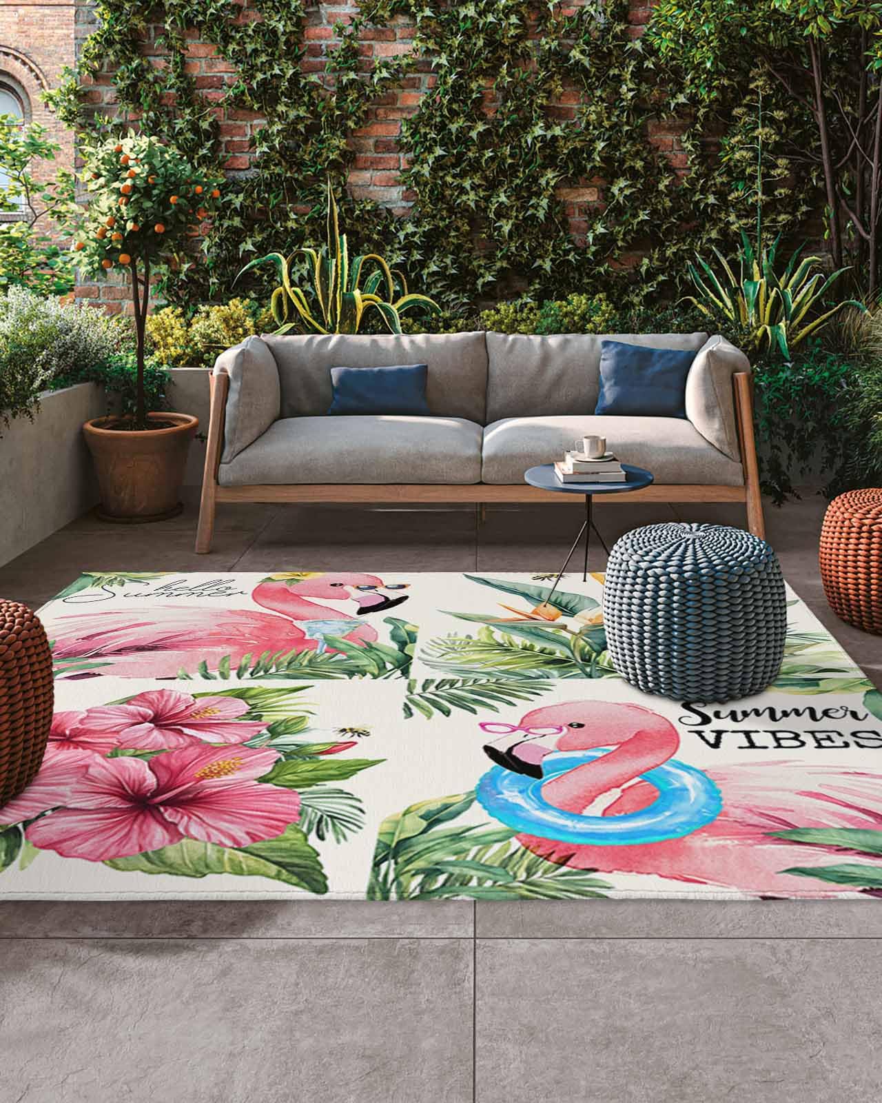 Paillasson Coco - Flamant Rose - Antidérapant - 40 X 60 Cm - Intérieur