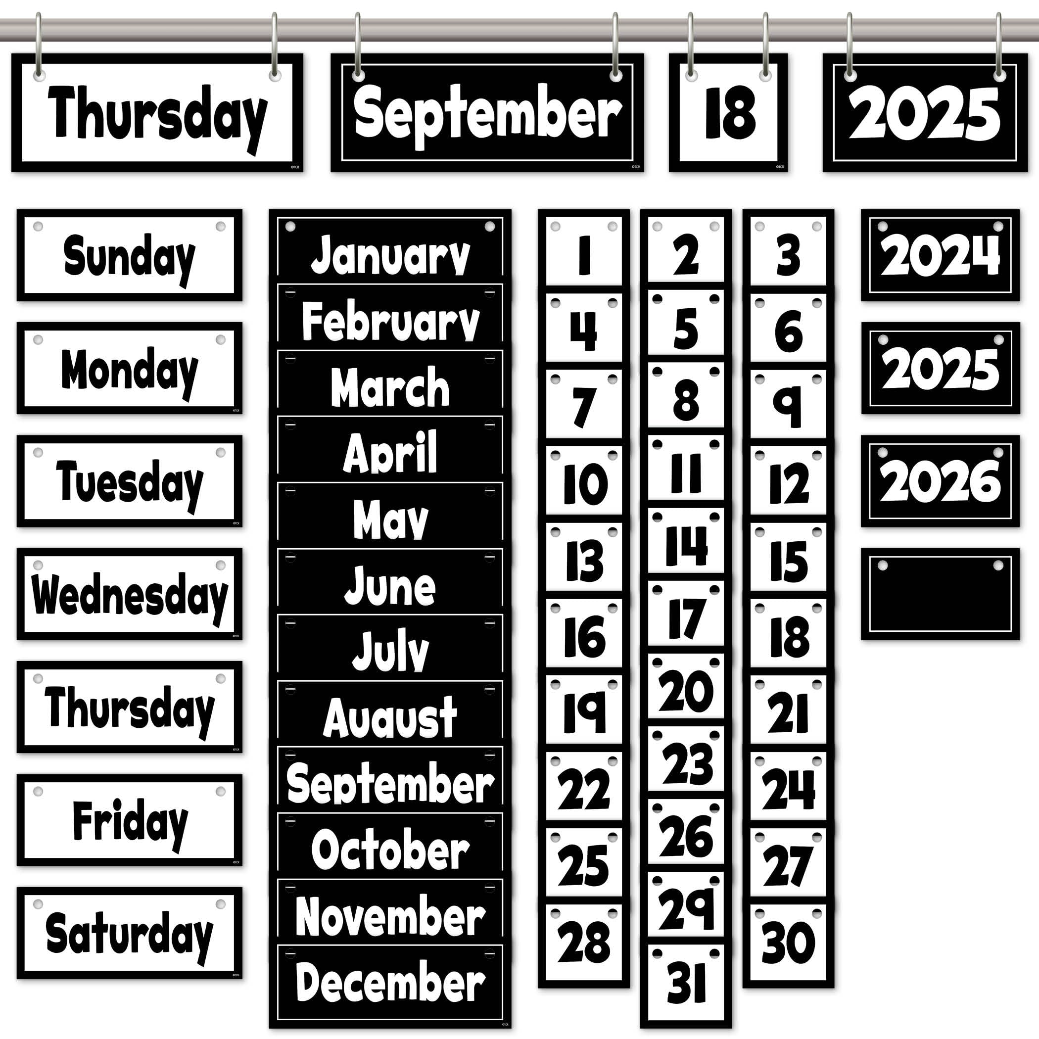Black and White Flip Calendar