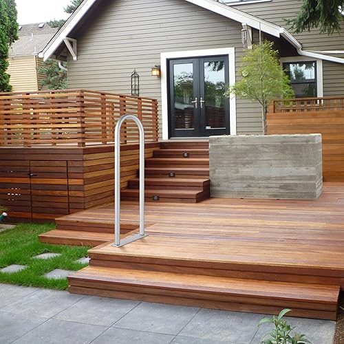 Miniatura 8 de Barandilla de muelle de aluminio, pasamanos de embarque de muelle de 42 x 13 pulgadas, barra de seguridad de aluminio para muelle y barco, pasamanos