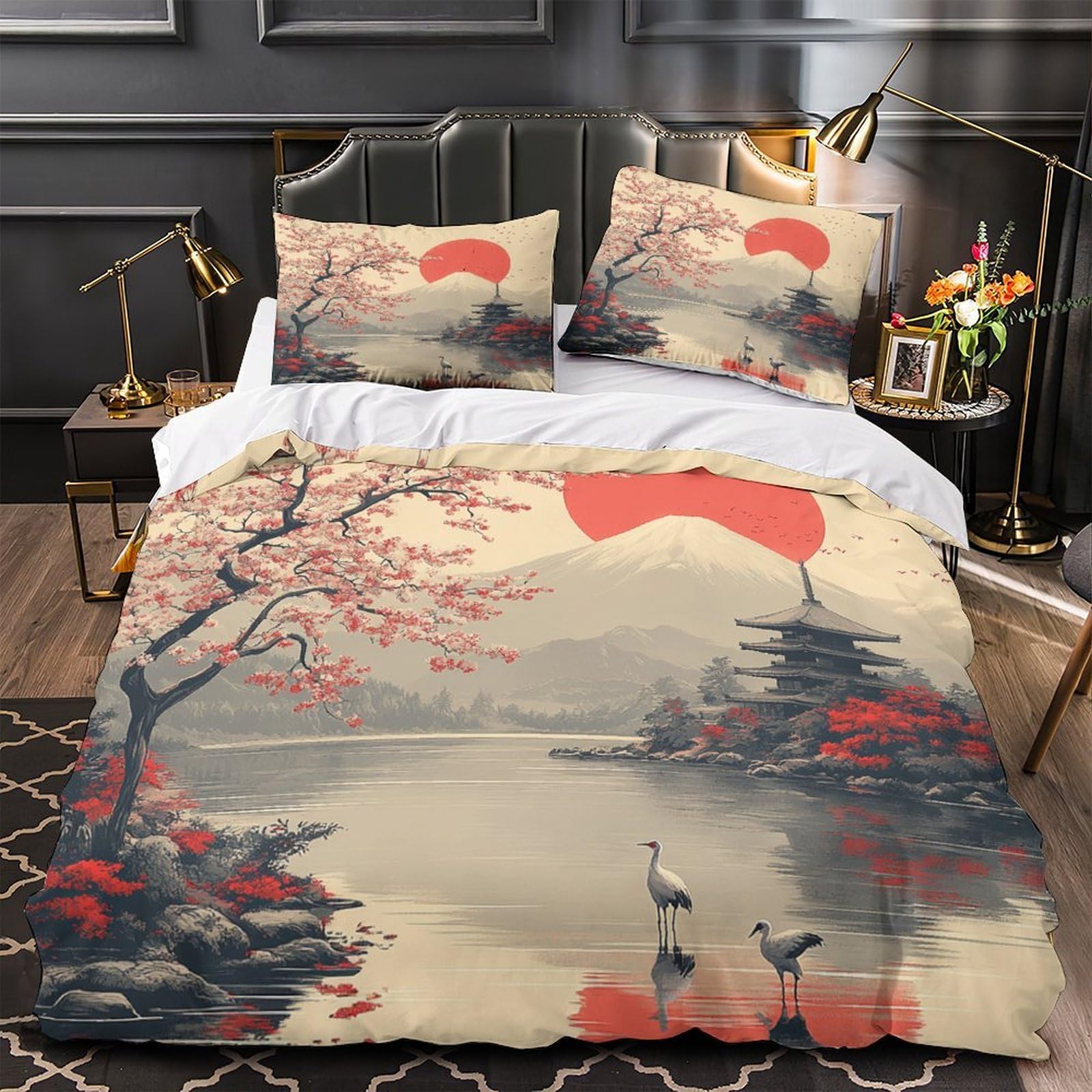 Housse de couette colibris 260x220 cm en microfibre super douce avec zippée