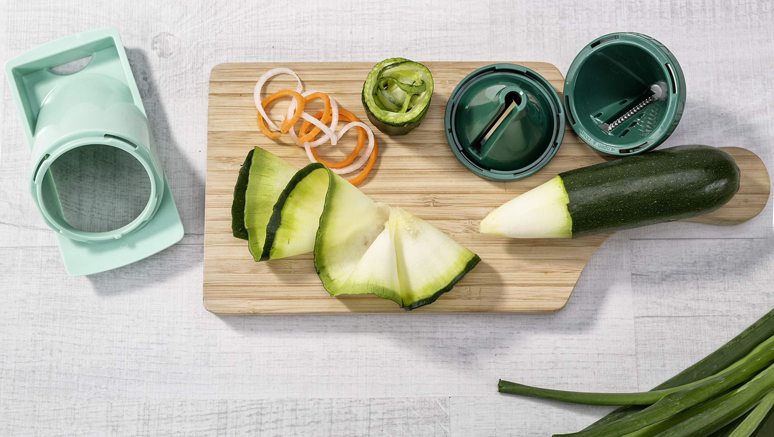 Tagliaverdure Genius Nicer Dicer Affettatutto Genius Nicer Dicer Fusion - Set 16 Pezzi, Taglia A Cubetti, Julienne, Dischi, Spirali, Con Contenitore Salvafreschezza Utensile Cucina Pratico