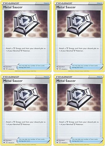 Miniatura 1 de Pokemon Tarjeta - Platillo de metal - Base de espada y escudo - Juego de 4 cartas - 170/202 Poco común