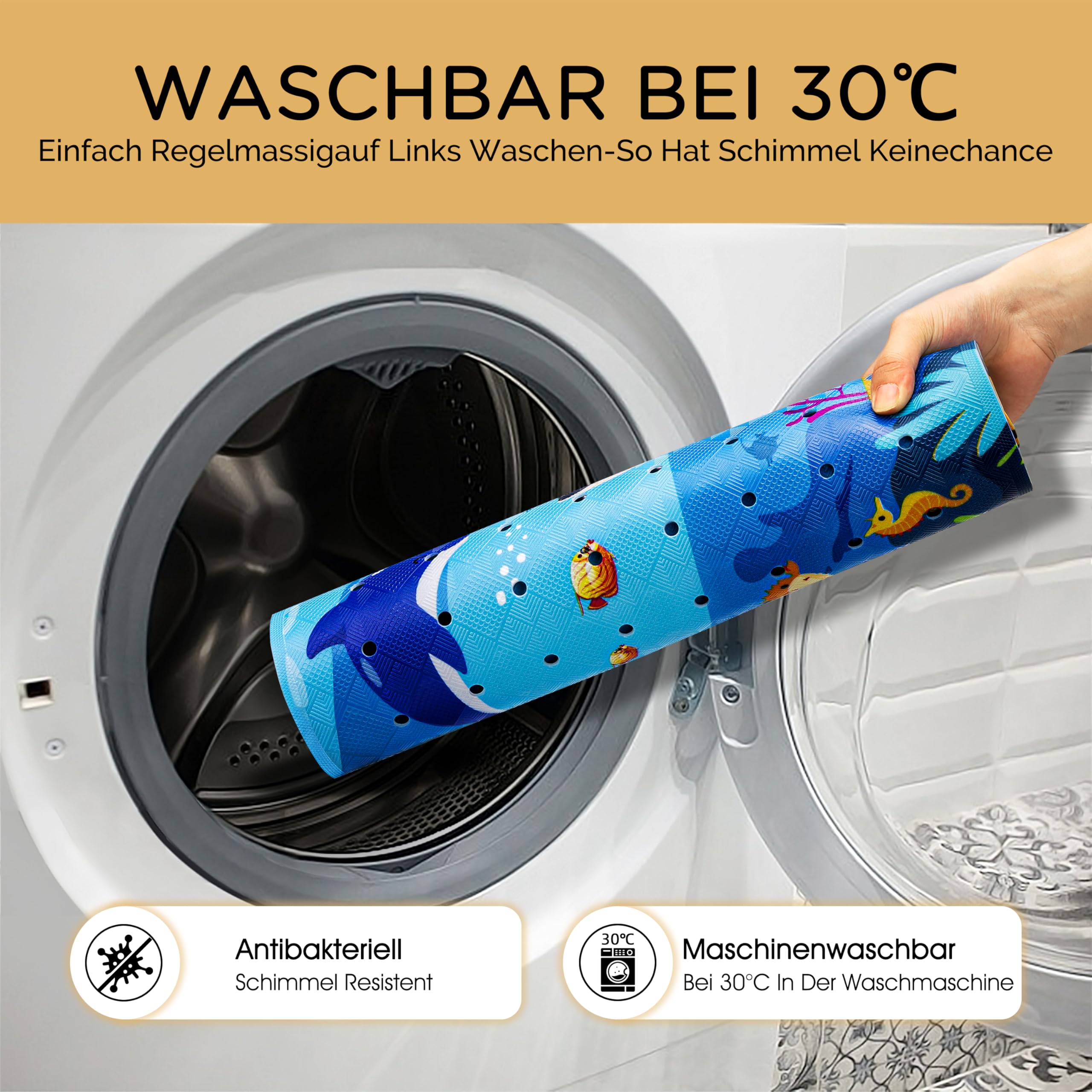Maty do wanny antypoślizgowe dla dzieci, 100% wolne od BPA, 100x40 cm, mata antypoślizgowa do wanny, mata do prysznica, odporna na pleśń i nadająca się do prania w pralce, mata łazienkowa dla dzieci