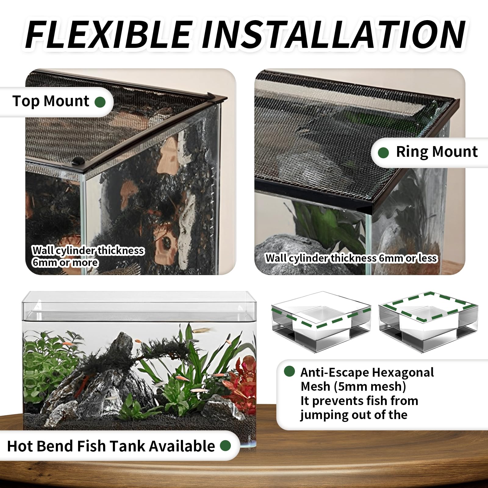 letuxaamz Aquarium Sieve, Magnetic Aquarium Anti Spring Net, Fish Insulation Box, Anti-Escape Net, Cover for Fish Reptiles - Image 4