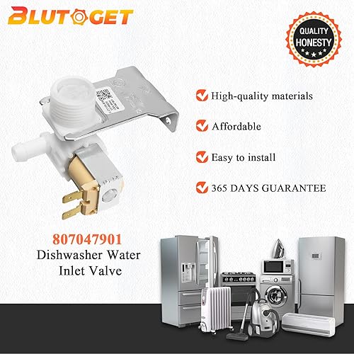 Miniatura 7 de 807047901 Válvula de entrada de agua para lavavajillas de Blutoget -Fit para lavavajillas Frigidaire Crosley Kenmore FGID2466QF5A, FFCD2413US2A,