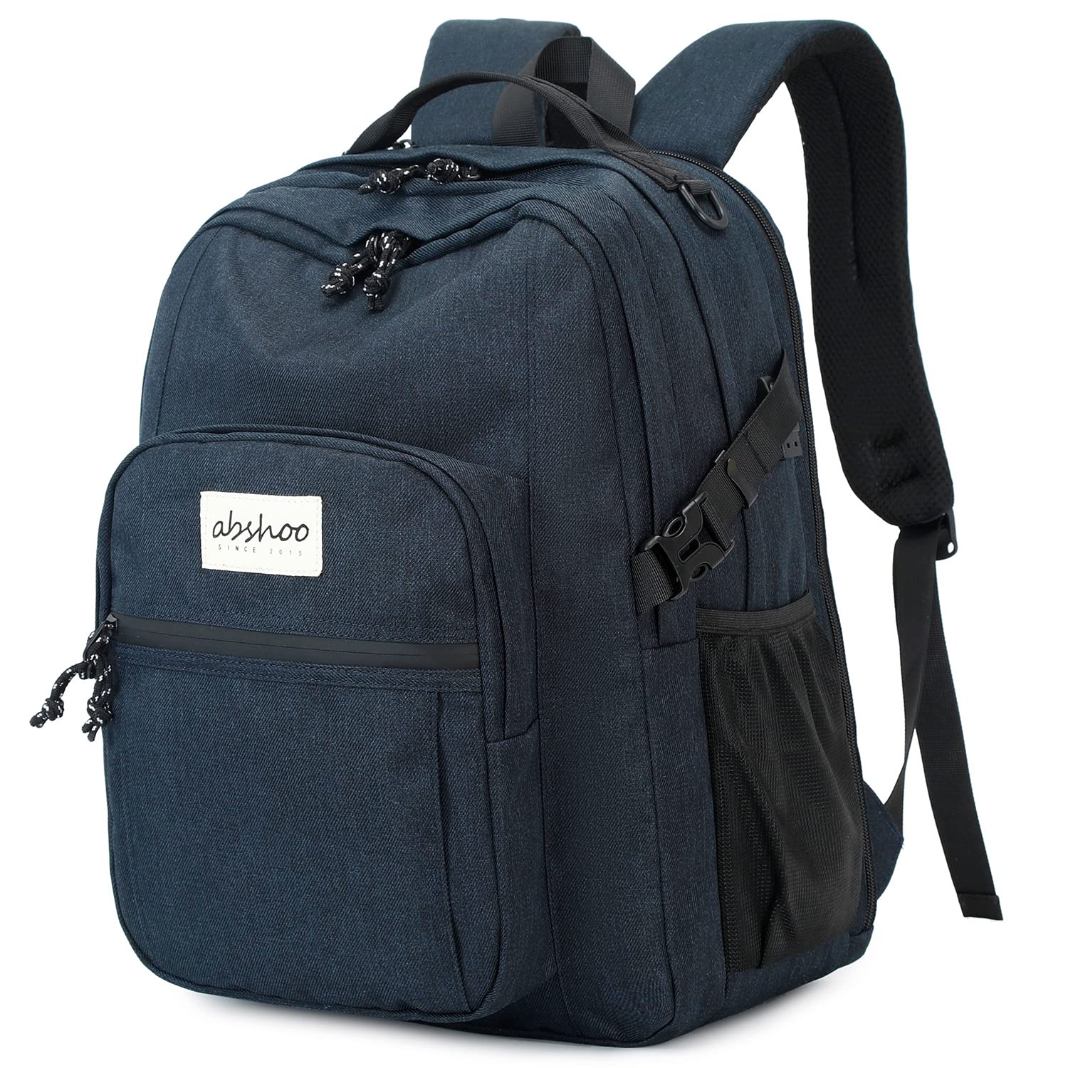 abshoo Classical Laptop Travel Backpack for Women Men College School Bookbag With USB Charging Port (Navy)