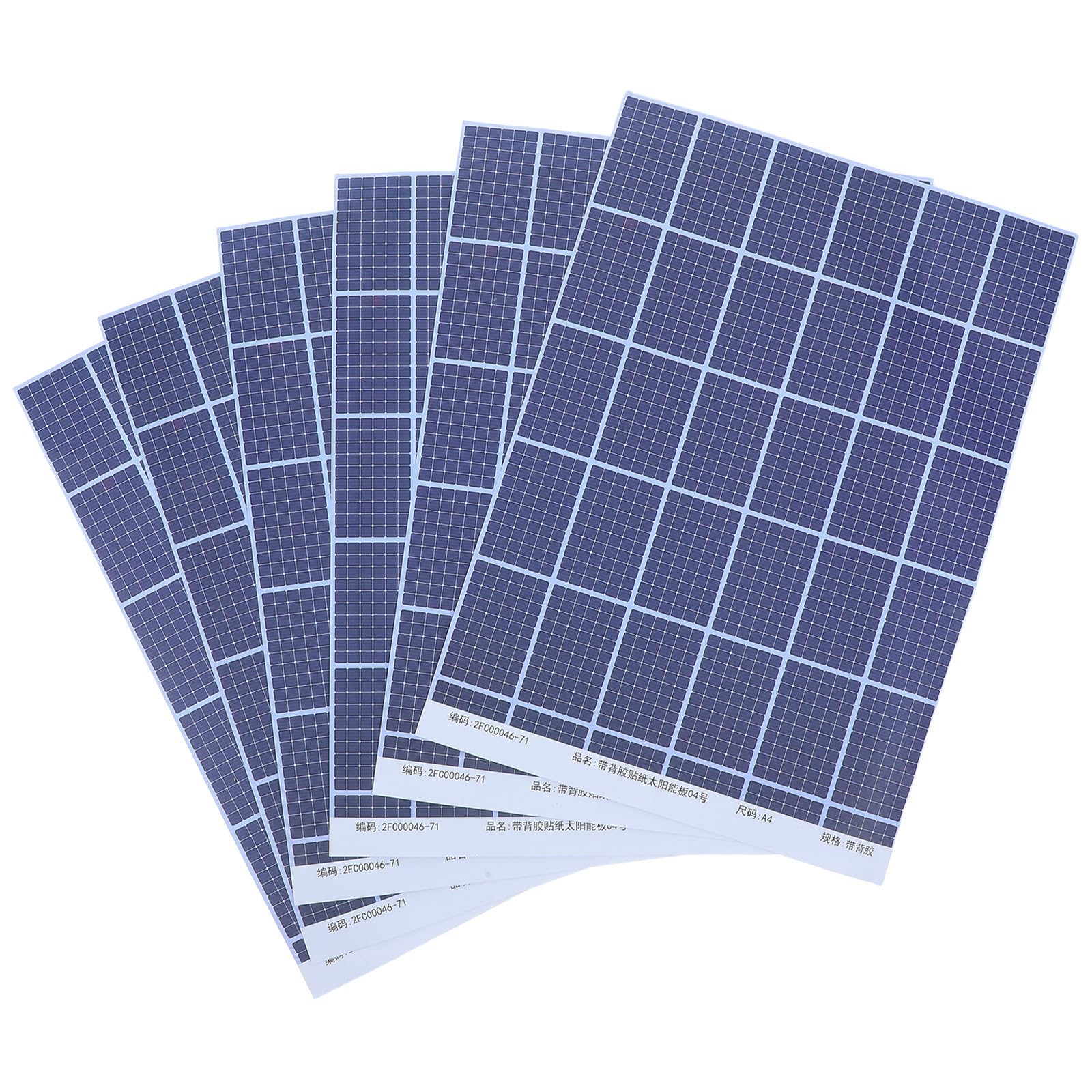 Mini Solar Panel Stickers 6 Sheets Blue Realistic Photovoltaic Board