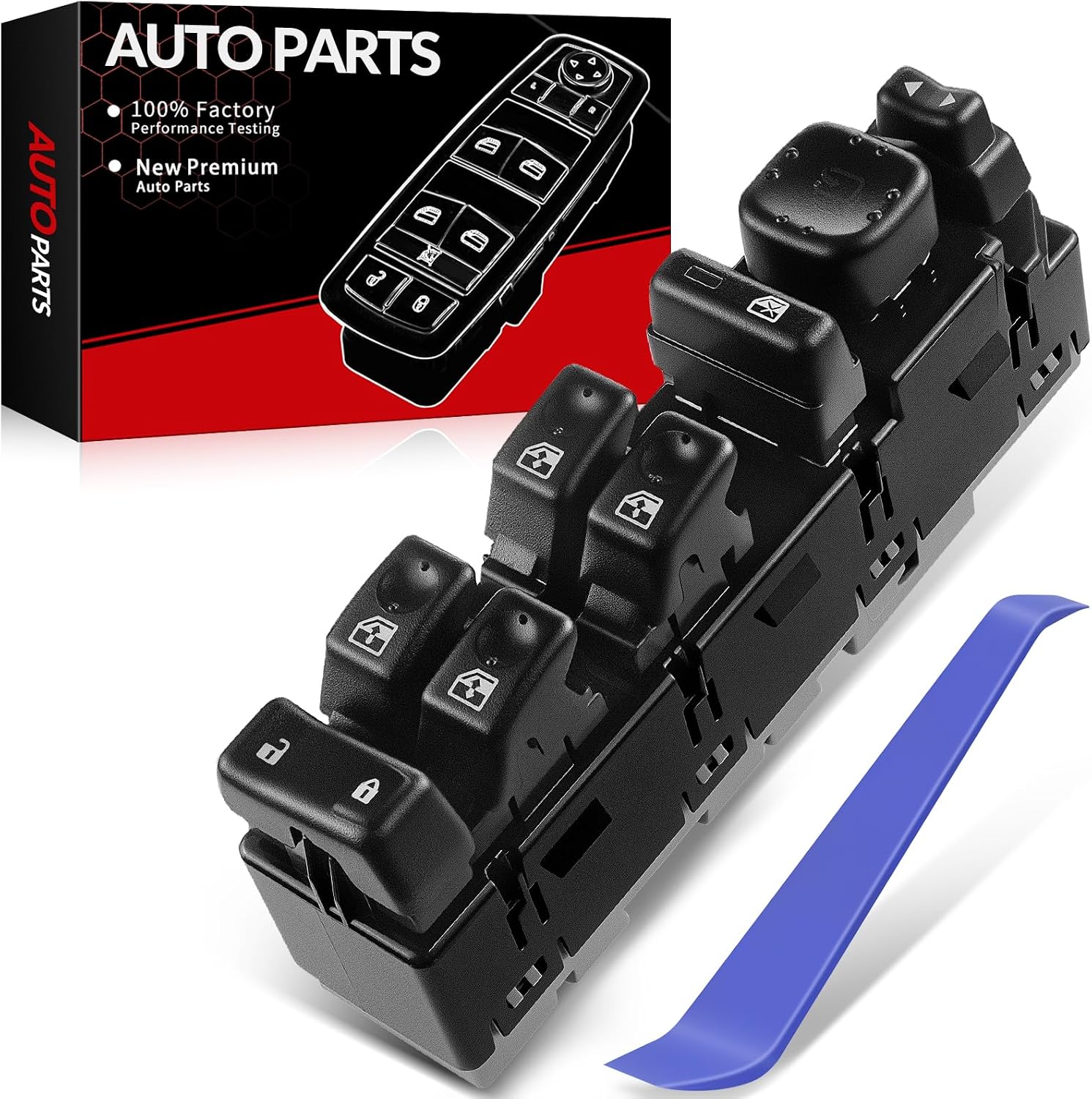 Power Window Switch Driver Side Master Window Switch for:-Chevy Silverado 1500 2500 3500, Tahoe, Suburban, Avalanche, for:-GMC Sierra Yukon XL, for:-Cadillac Escalade 2003-2007 OE# 15883320