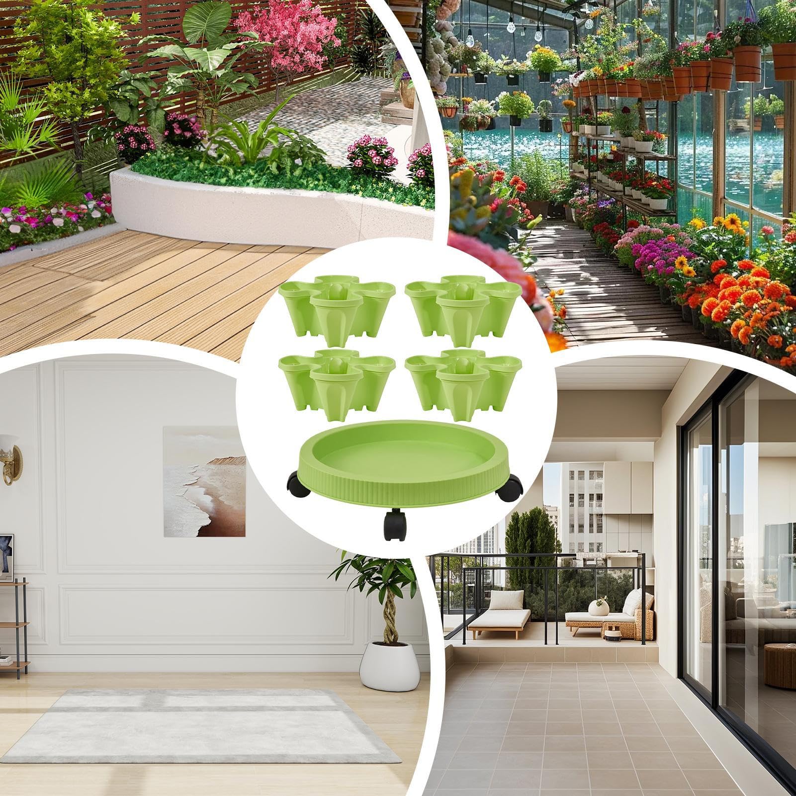 Maceta Con autorriego Jardinera para huerto Torre para plantas independiente Soporte para fresas Jardinera para hierbas aromáticas Estante decorativo para macetas Soporte Vertical para plantas