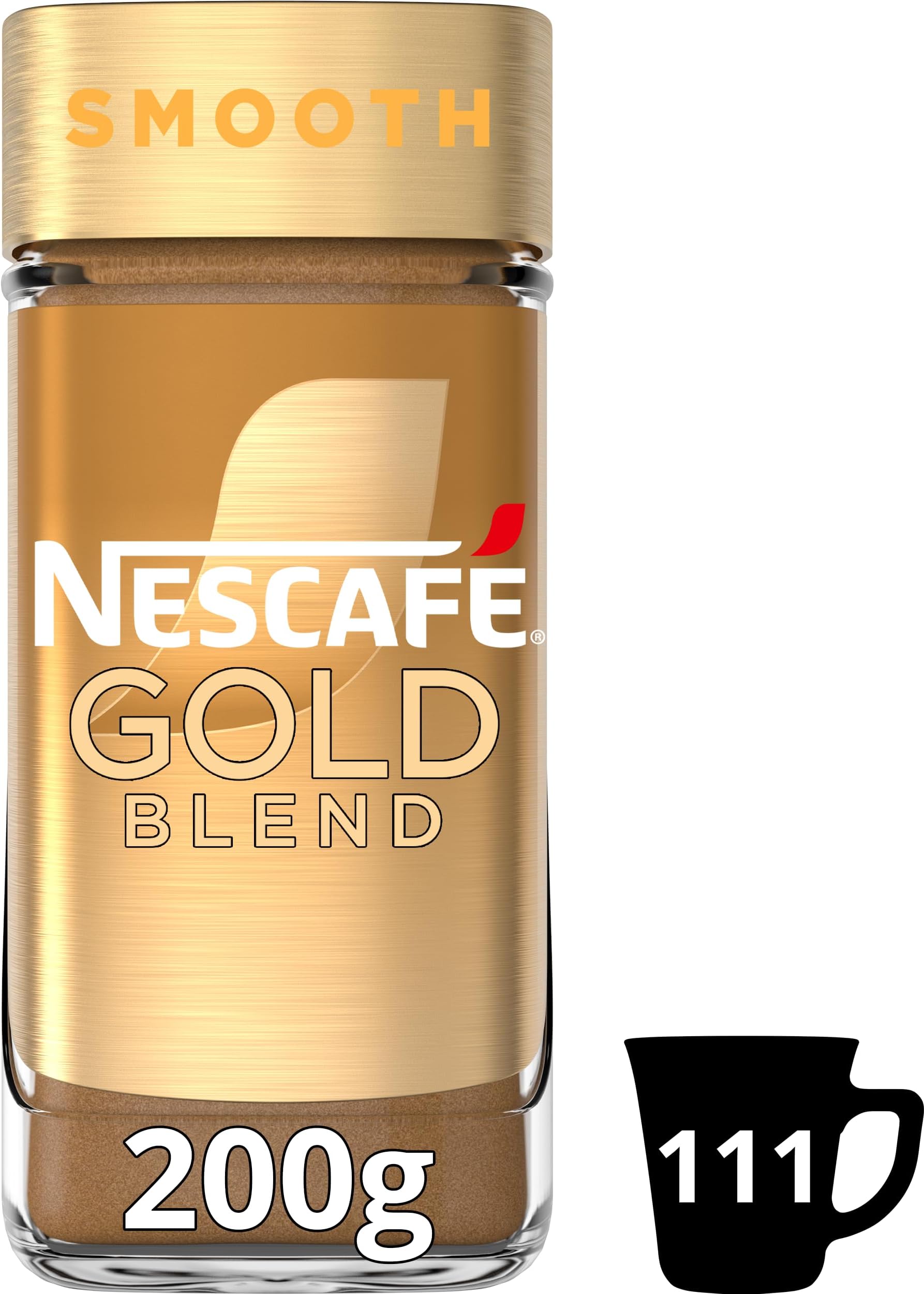 NESCAFÉ Gold Blend Smooth Premium Instant Coffee, Silky Smooth Light Roasted Arabica and Robusta Coffee, 200g (Pack of 1)