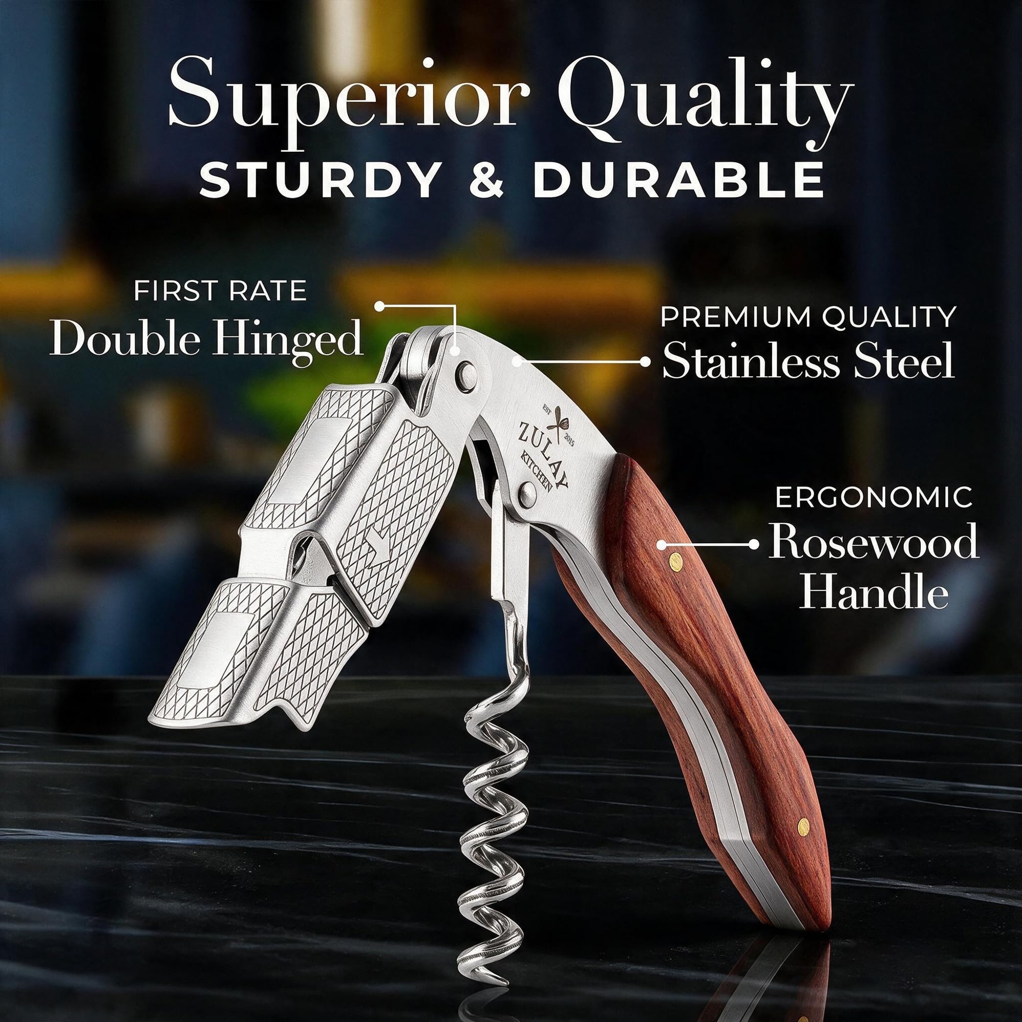 Zulay Kitchen Corkscrew: Premium Wine Opener -8