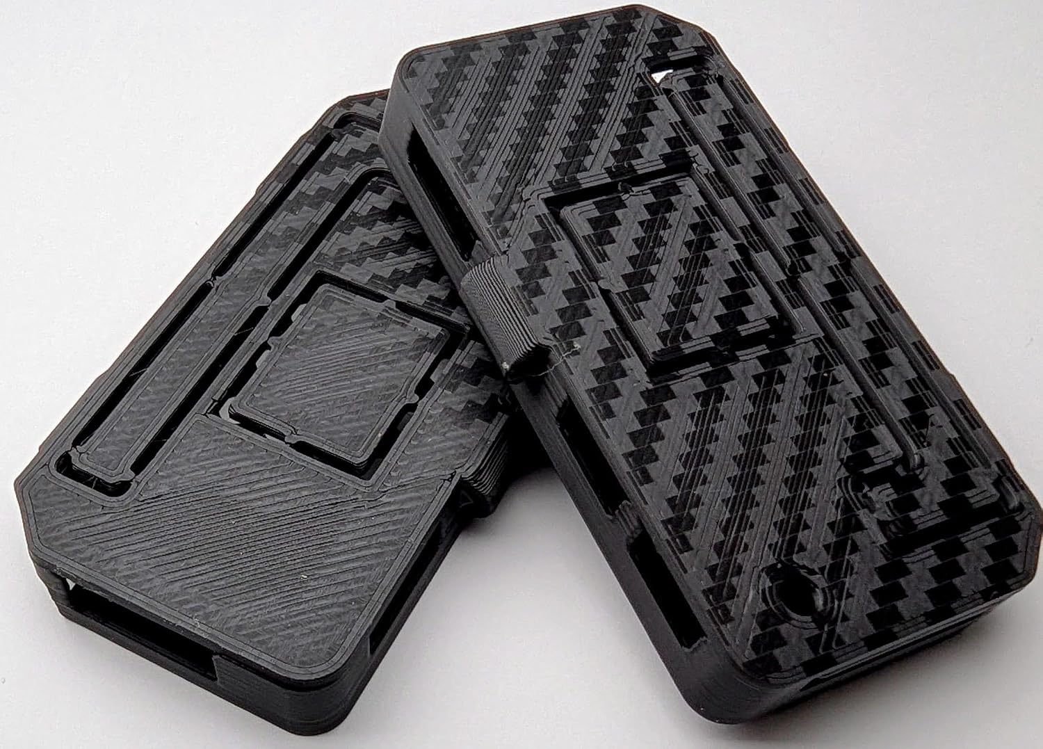 Compact Raspberry Pi and Orange Pi Zero 2W, Protective Case (Black Carbon Fiber Look) 2 Pack