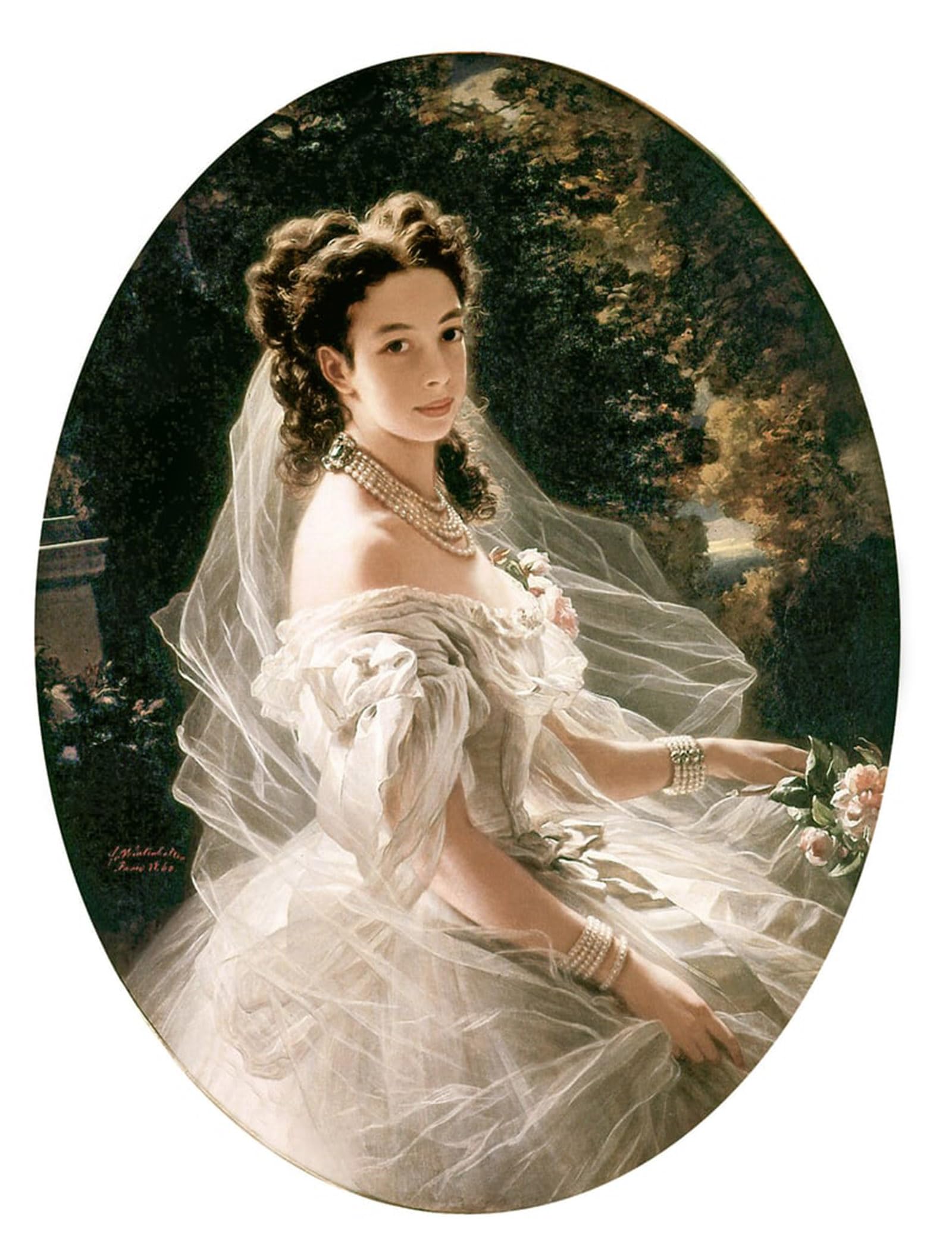 SERENDIPITP Vintage Wall Art Canvas Nordic Poster Canvas Print Picture Princess Pauline Von Metternich by Xaver Winterhalter Wall Art Poster for Home Decor 60x90cm