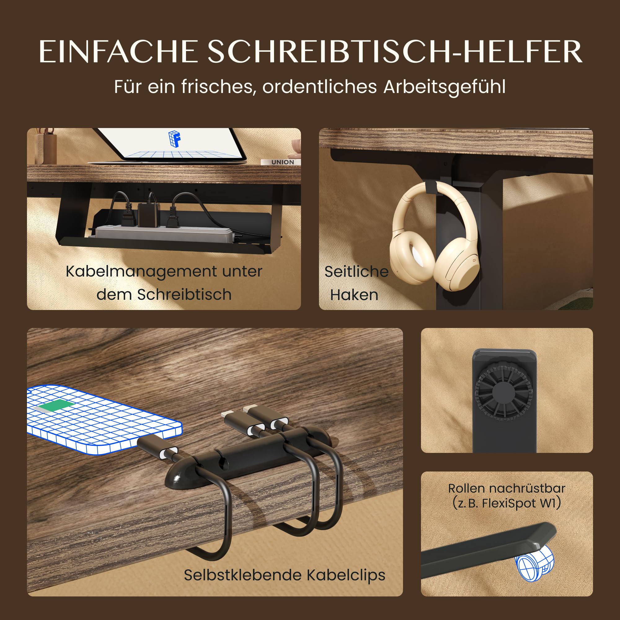 FLEXISPOT Höhenverstellbarer Schreibtisch elektrisch, Doppelmotor 160x80 cm | 25 mm einteilige Tischplatte, Kabelmanagement&Memory-Funktion, ergonomischer Büro-&Computertisch, elektrisch höhenverstellbar