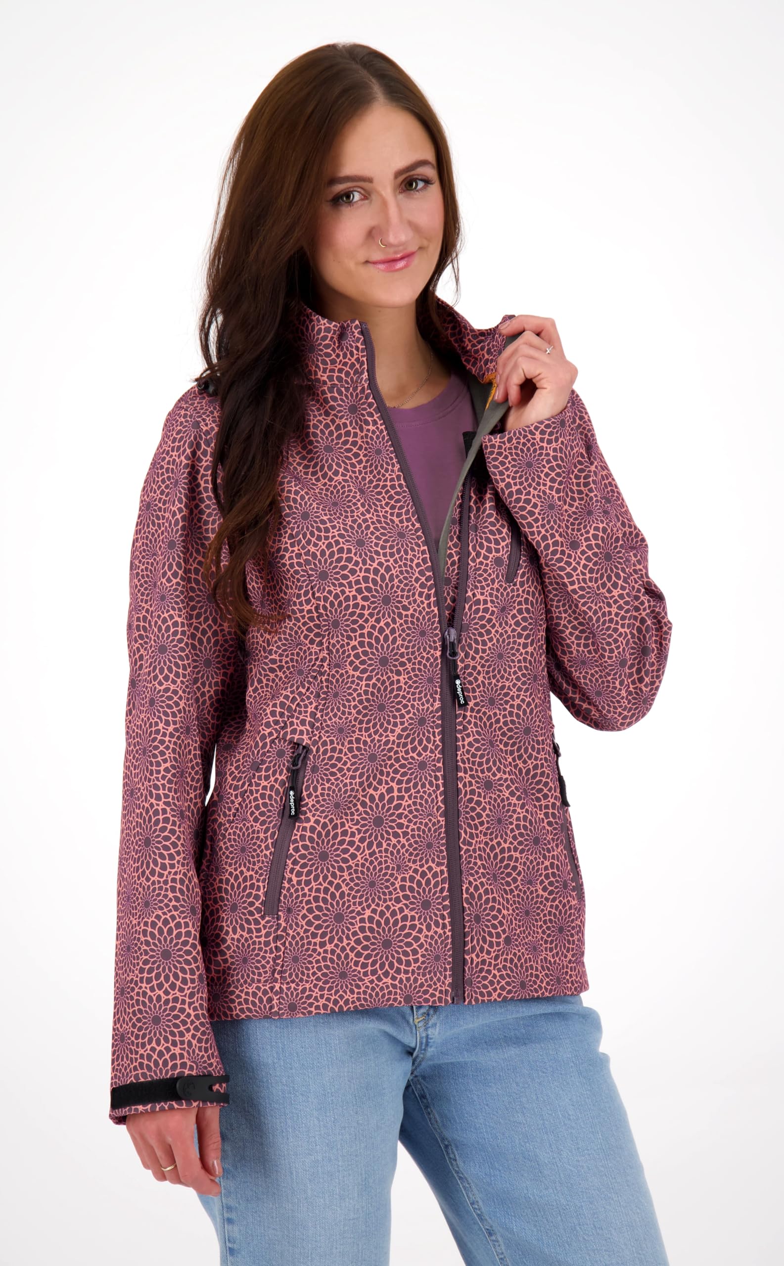 DEPROC A.C.T.I.V.E Damen Softshelljacke Mit Abnehmbarer Kapuze Übergangsjacke Windbreaker Shelby Peak Chaqueta Softshell Mujer