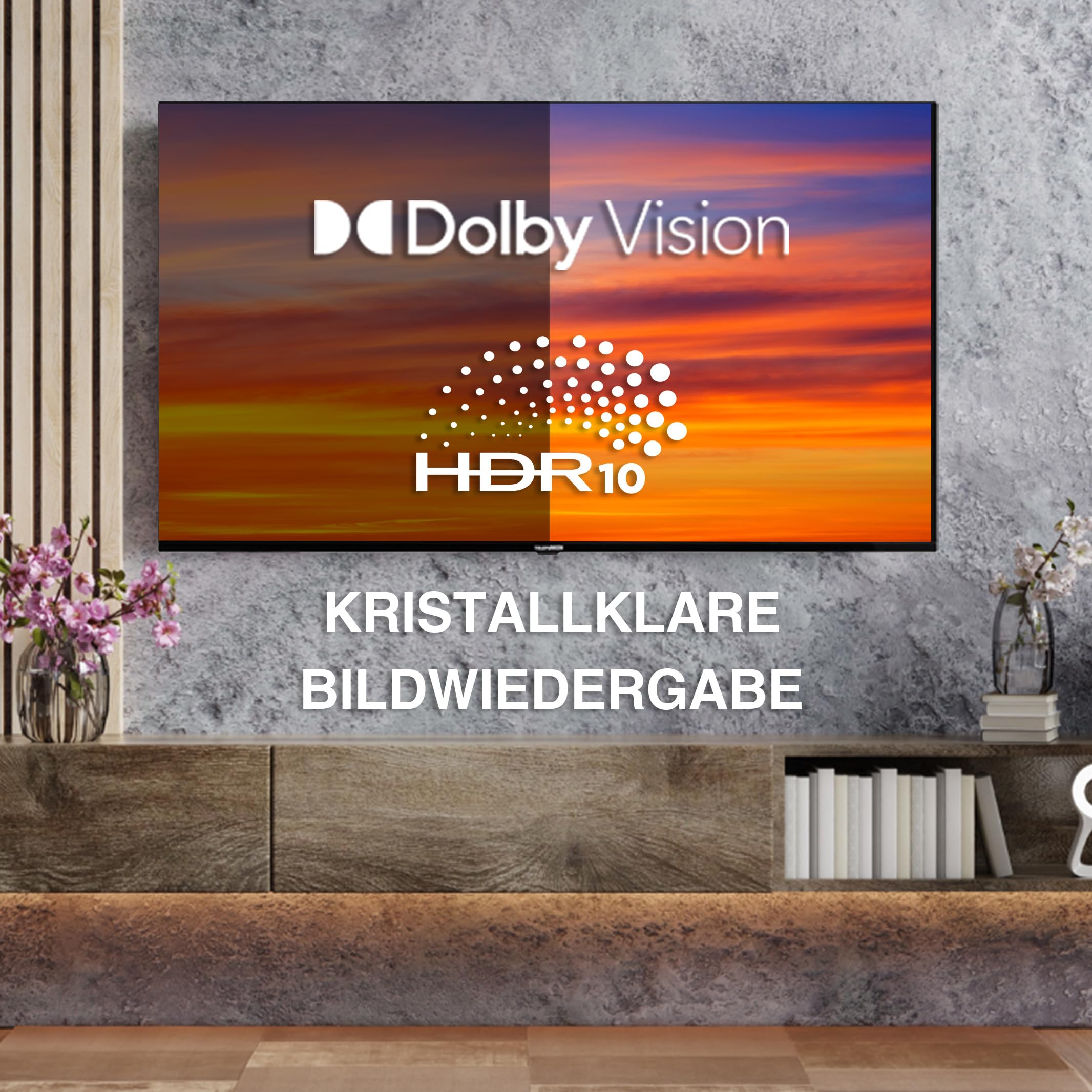 TELEFUNKEN D43U551X1CWI 43 Zoll Fernseher/Smart TV (4K Ultra HD, HDR Dolby Vision, Triple-Tuner, Dolby Atmos) - 6 Monate HD+ inkl.