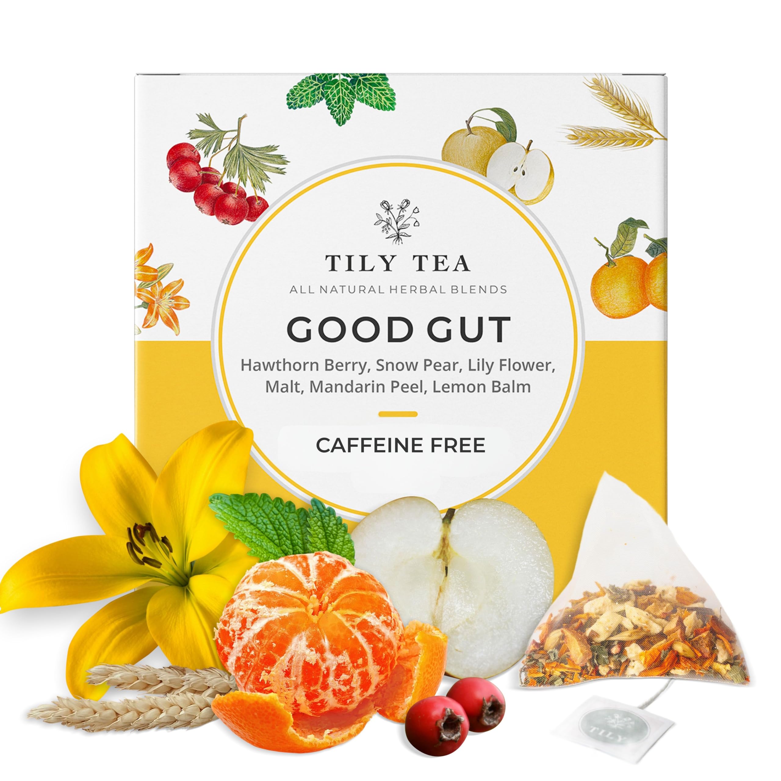 Tily Tea Good Gut Herbal Tea - Caffeine Free - 10 Plastic-Free Teabags