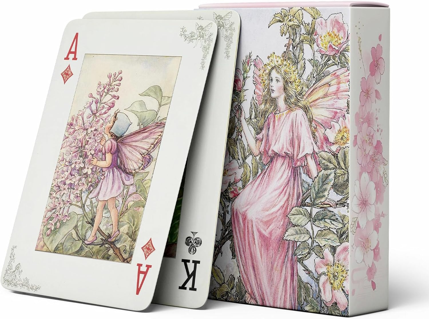 Playing Cards,Flower Fairy Themed Poker Cards, 54 Unique Illustrations,Double-Sided Anti Slip Pattern Design.
