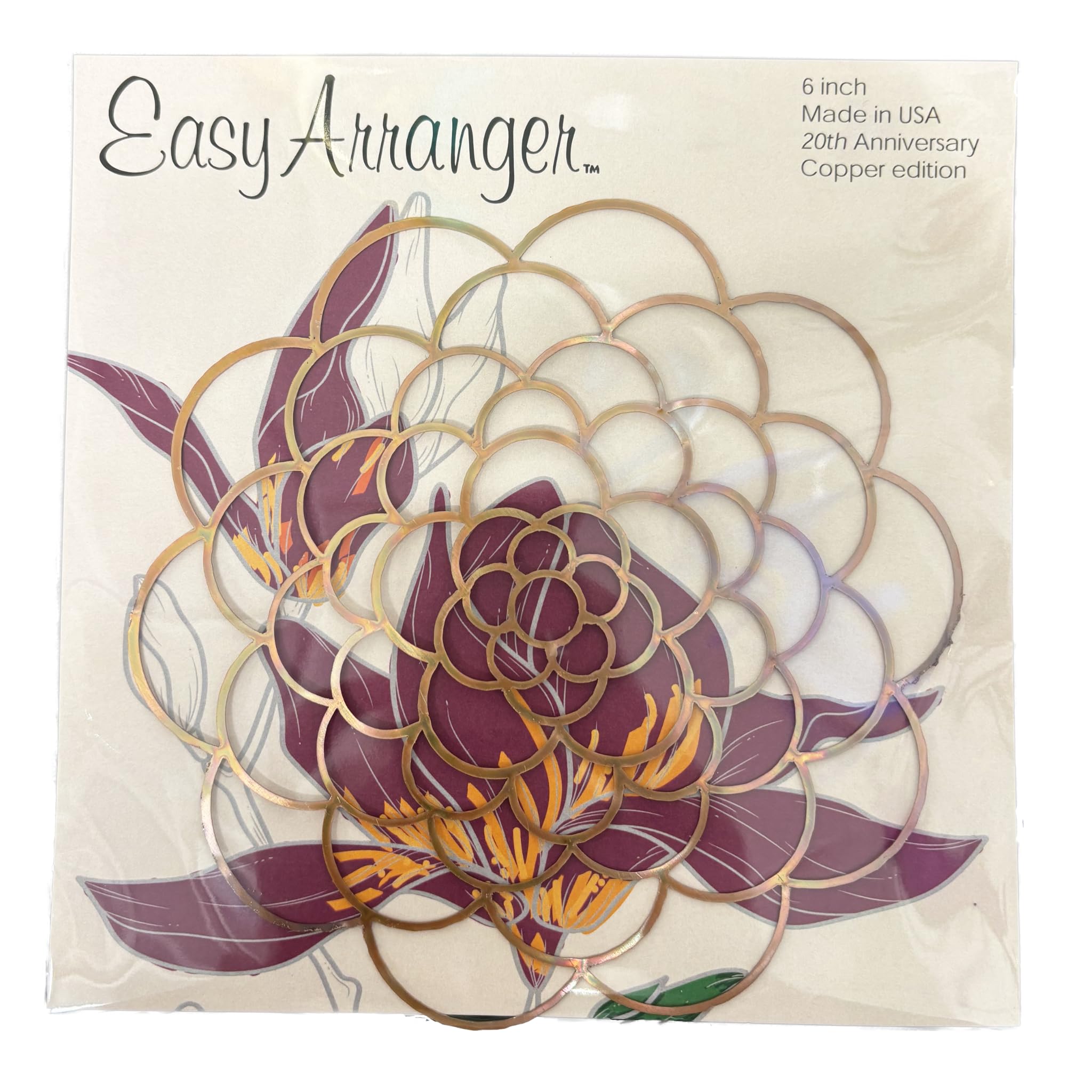 Easy ArrangerThe Original Single Wire Flower Arranger American Kenzan Flower Frog (Copper- 6 inch Size USA Made)