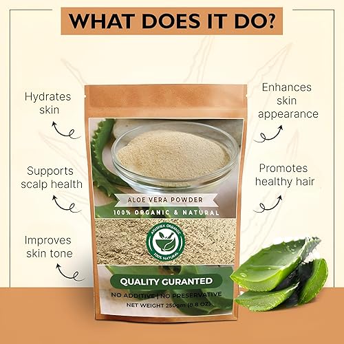 Miniatura 8 de Aloe Vera Powder  Aloe barbadensis  Cuidado del cabello, cuidado de la piel y remedios naturales (17.7 OZ  500 gm)