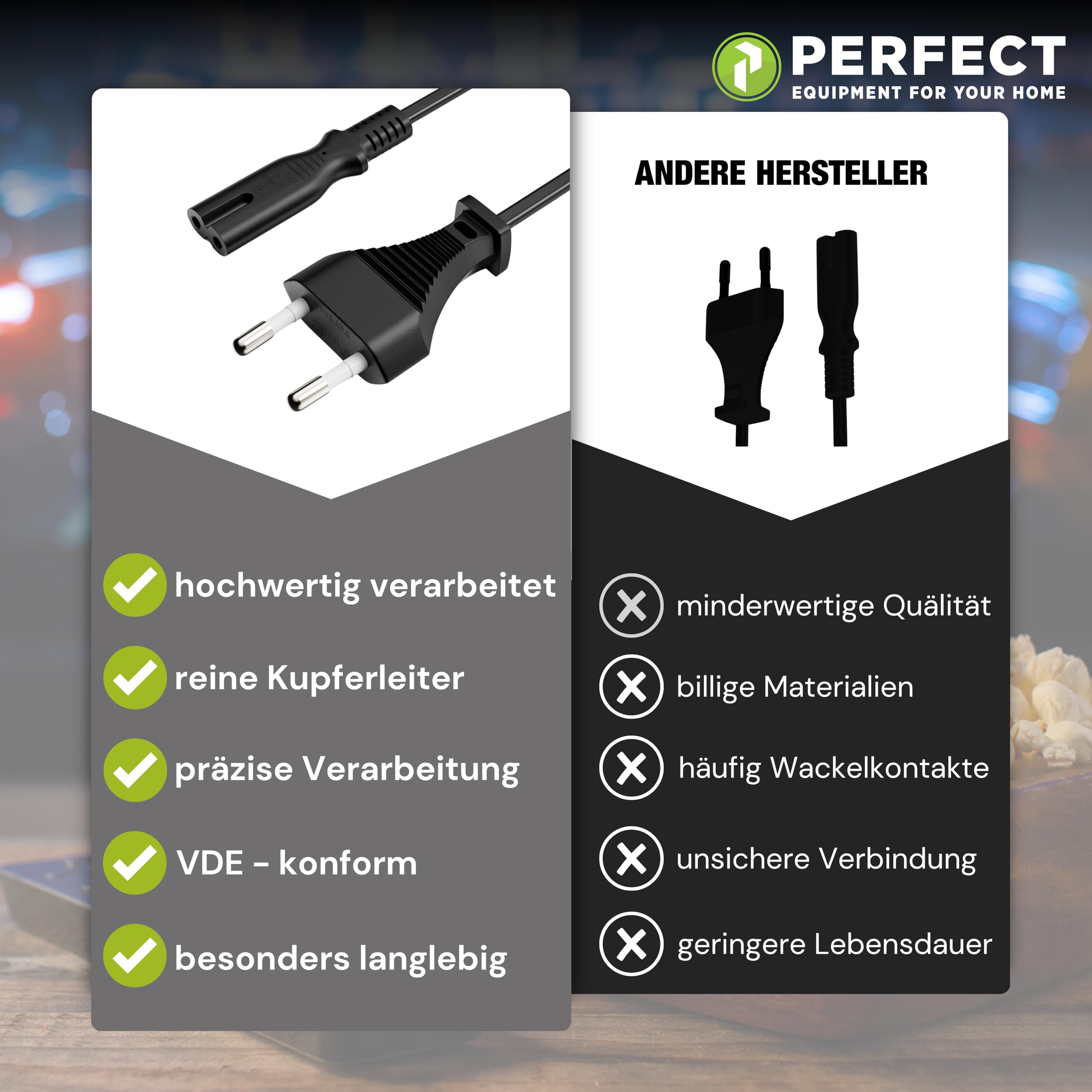 Cavo Alimentazione Euro A IEC C7 - 5 Metri, Nero, 2x0.75mm², Per Elettrodomestici - Foto 7