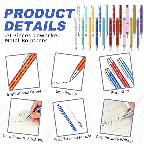 Miniatura 5 de Colarr 40 unidades de regalos de agradecimiento a los empleados, cuaderno inspirador a granel A6, diario de piel sintética, bolígrafo motivacional,