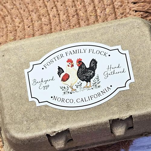 Vista 22 de Etiquetas adhesivas personalizables para cartón de huevos de gallina, tamaños de 2 pulgadas, etiquetas de embalaje personalizadas para huevos