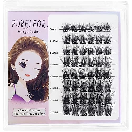 Pestañas individuales en racimo, extensión de pestañas, pestañas manga, longitud mixta, pestañas postizas para bricolaje en casa