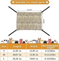 Vista 3 de Jetec 2 Pieces Reversible Cat Hanging Hammock Soft Breathable Pet Cage Hammock with Adjustable Straps and Metal Hooks Double Sided Hanging Bed for