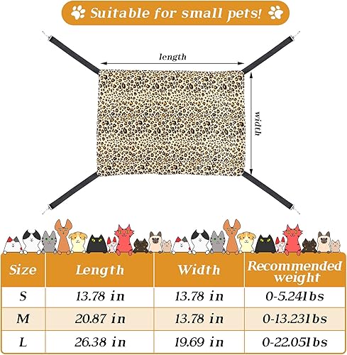 Miniatura 3 de Hamaca colgante reversible de 2 piezas para gatos, hamaca suave y transpirable para mascotas con correas ajustables y ganchos de metal, cama