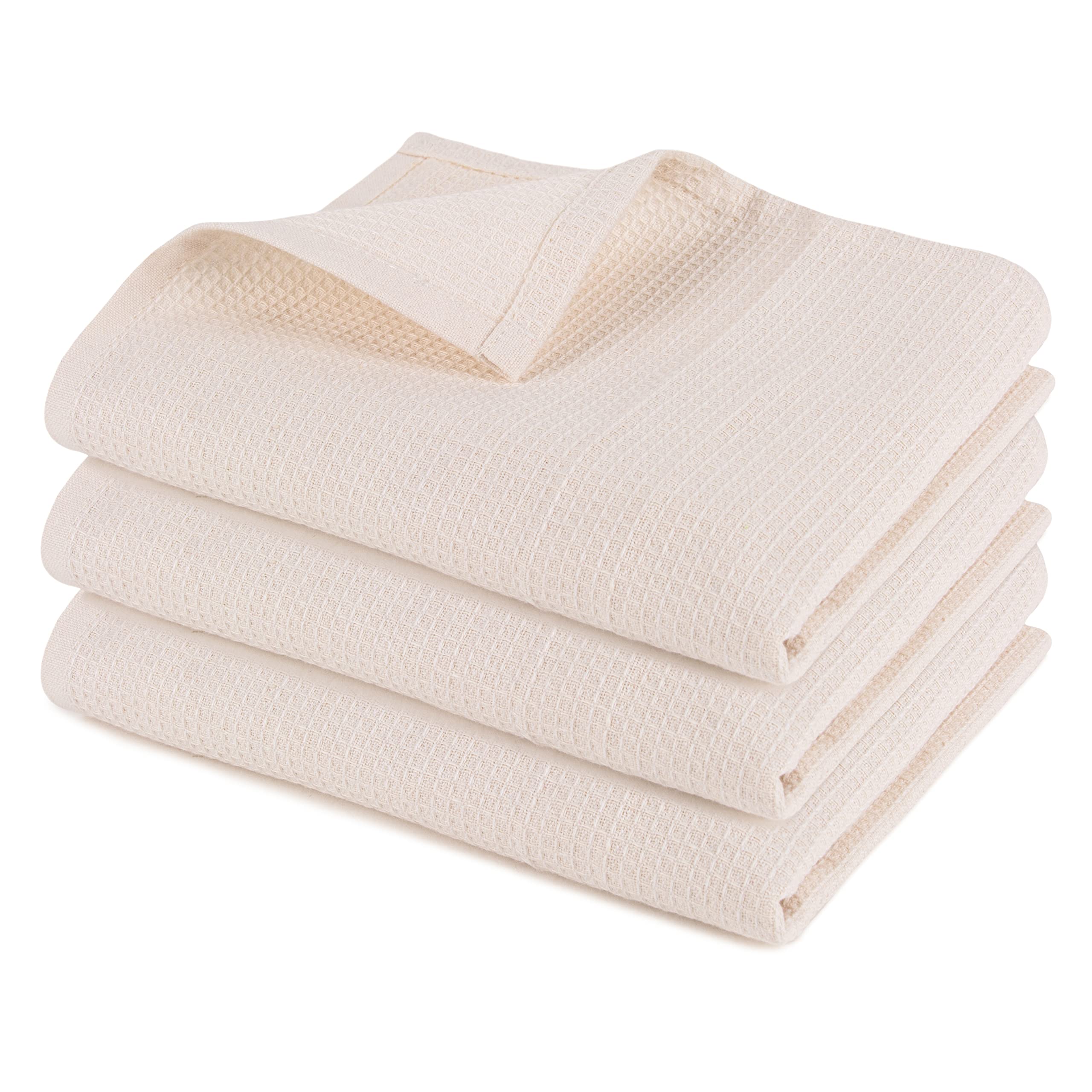 Pagnanno. Waffle - Beige Pagnanno – Hotel Quality Kitchen Tea Towels & Waffle Weave Tea Towel – Professional Cotton 45 X 70 Cm | Absorbent Fast Drying Dish Towels, Kitchen And Bar Towels (Pack Of 3 (45X70cm), )