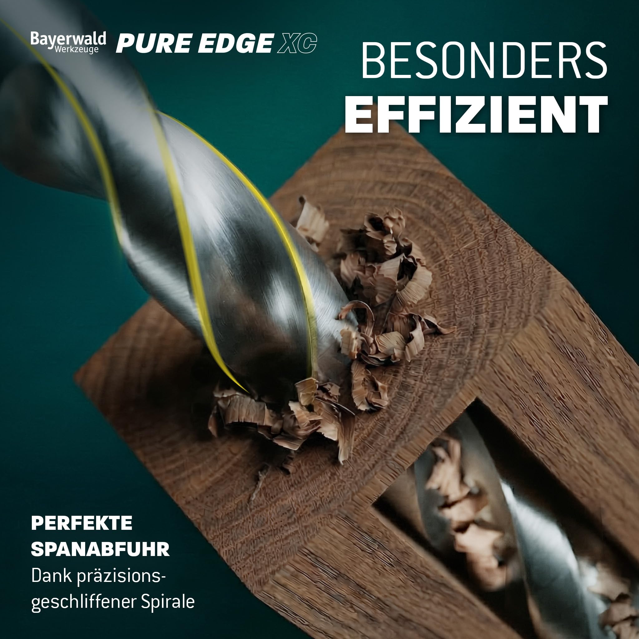 Set di punte per trapano HSS Pure Edge XC, 26 pezzi, 1 – 13 mm Bayerwald Tools – Xtra Clean con punta di centraggio Brad Point & svasatore conico – fori senza schegge in legno morbido/duro e materiali
