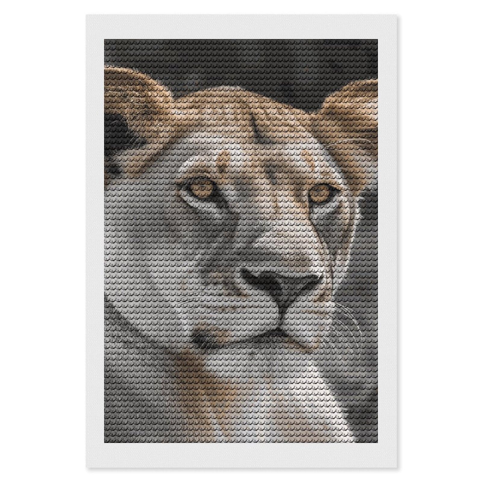 FodPand Lioness Diamond Painting Kits for Adults Beginners 8x12 Full Drill Diamond Art with DIY Tools Round 5d Diamonds Dots Crafts Gem Art Paint by Diamonds for Home Wall Decor Relaxing Gift
